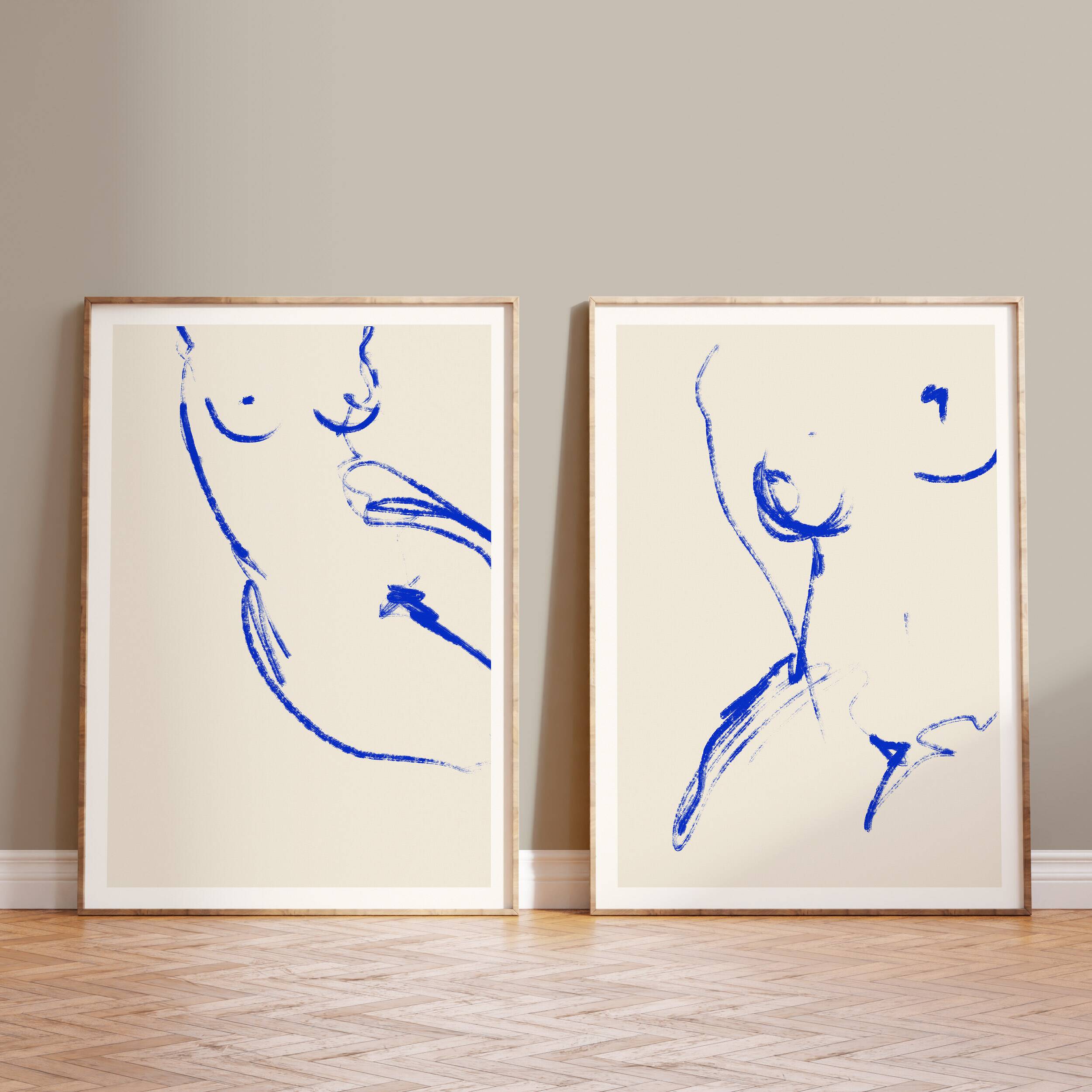 Pair of female silhouette. Set of two, 50x70cm