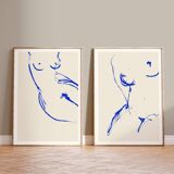 Pair of female silhouette. Set of two, 50x70cm