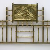 Lit double Art nouveau en laiton italien, début des années 1900