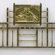 Art Nouveau Italian Brass Double Bed, Early 1900s