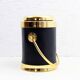 Vintage leather and brass ice bucket