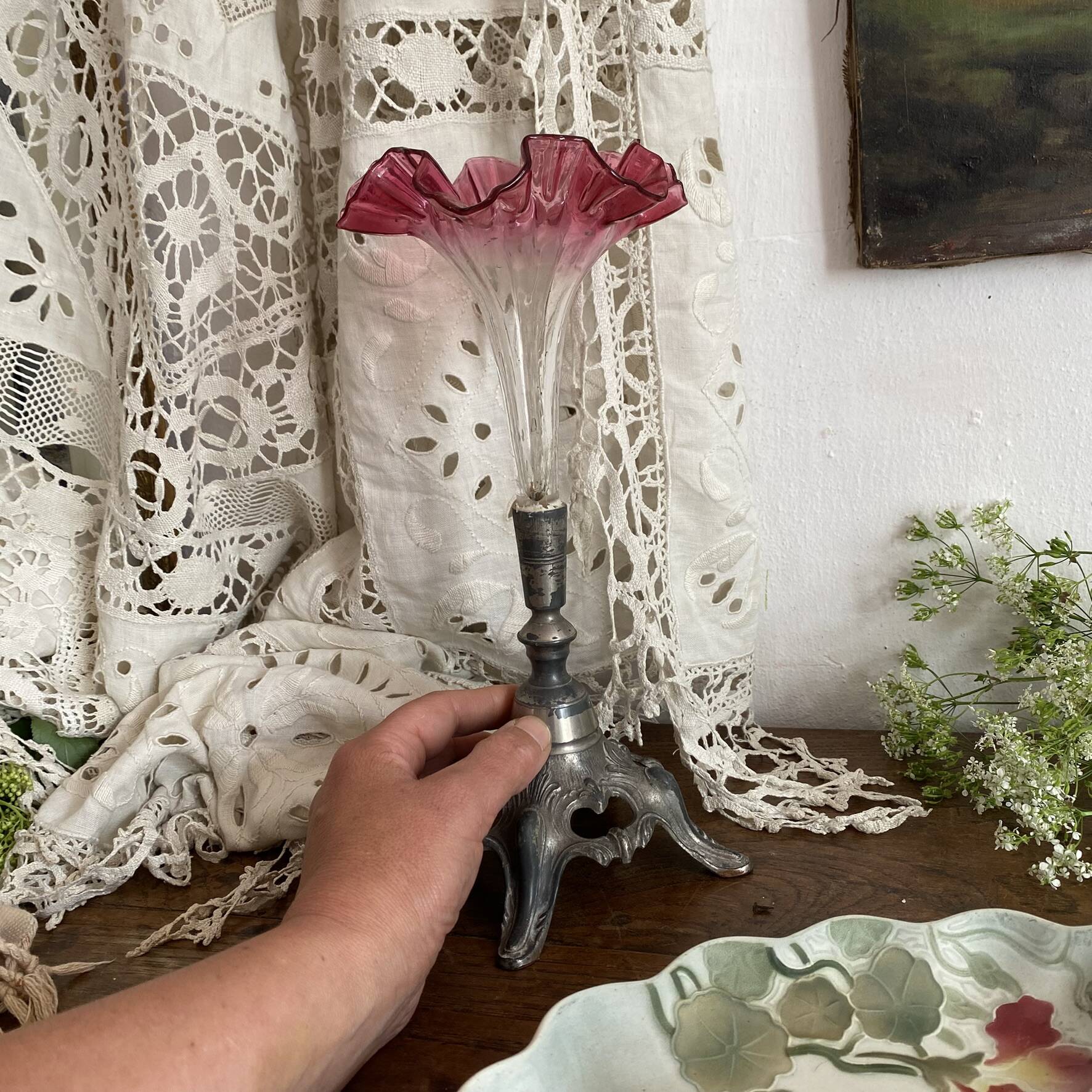 Cornet vase, antique tulip vase.