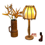 Lampe de table en roseau crayon moderne du milieu du siècle