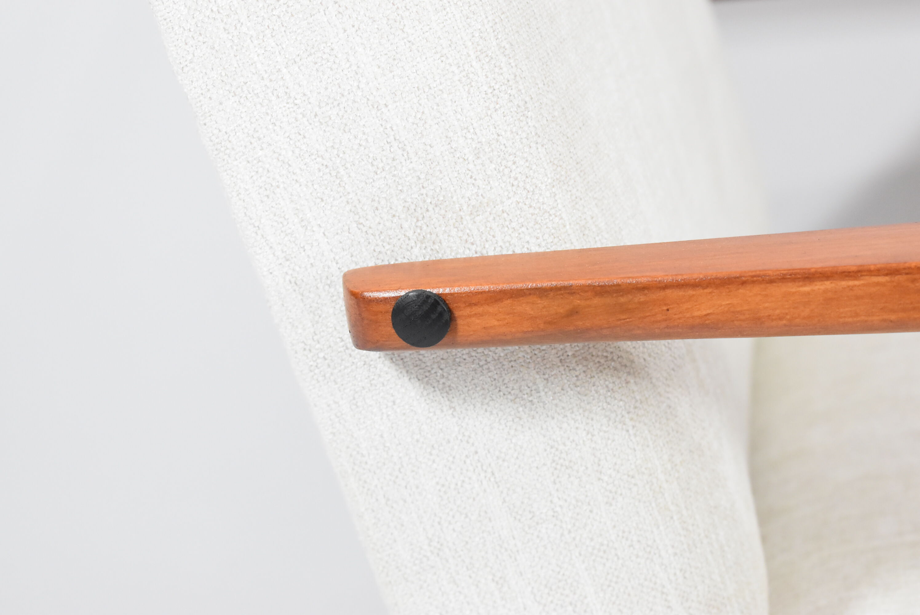 Vintage scandinavian armchair, 1960s, fully renovated, beige fabric