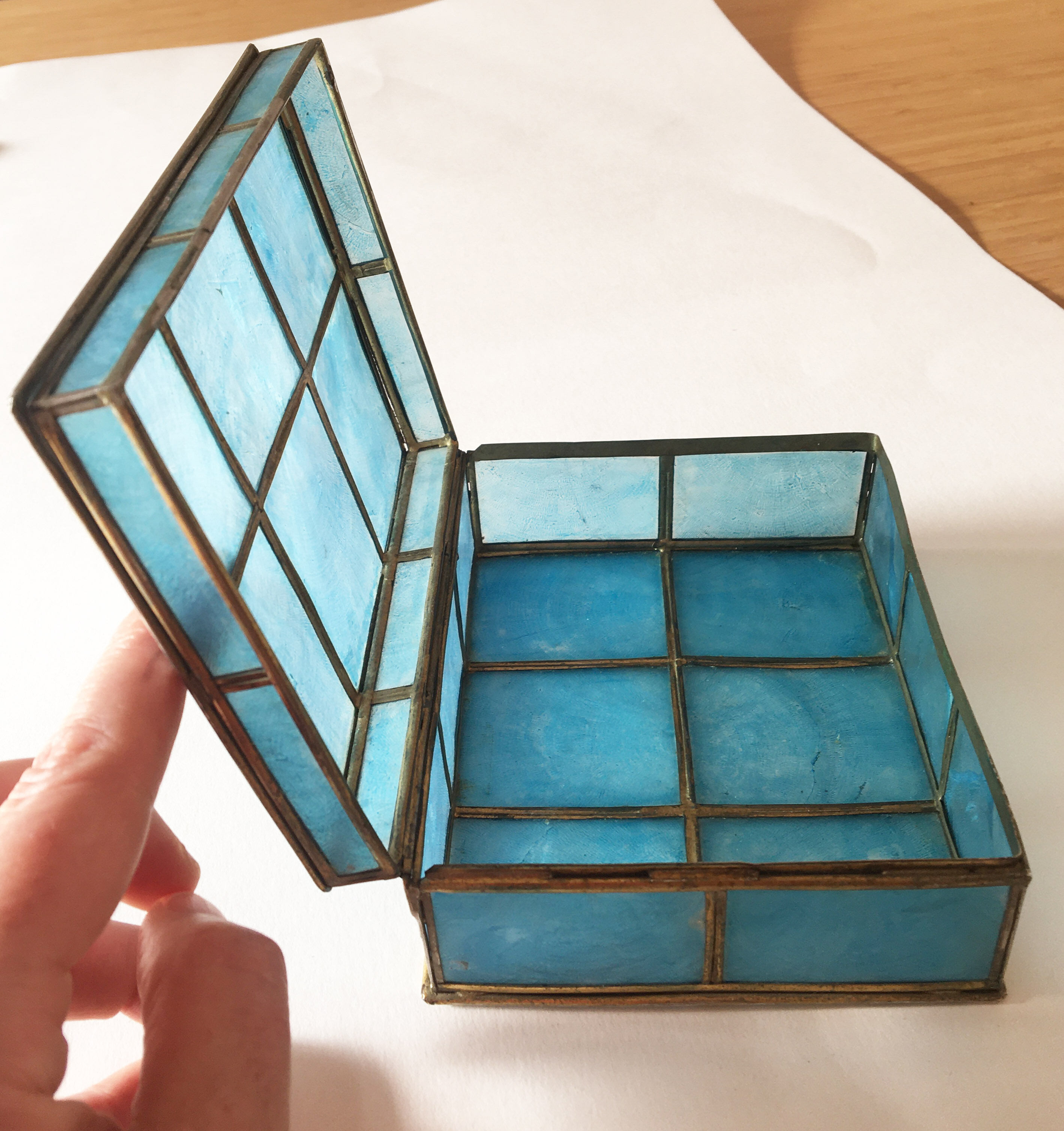 Blue mother-of-pearl box