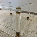 Table basse plexi laiton années 70
