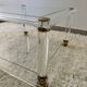 70s brass plexi coffee table