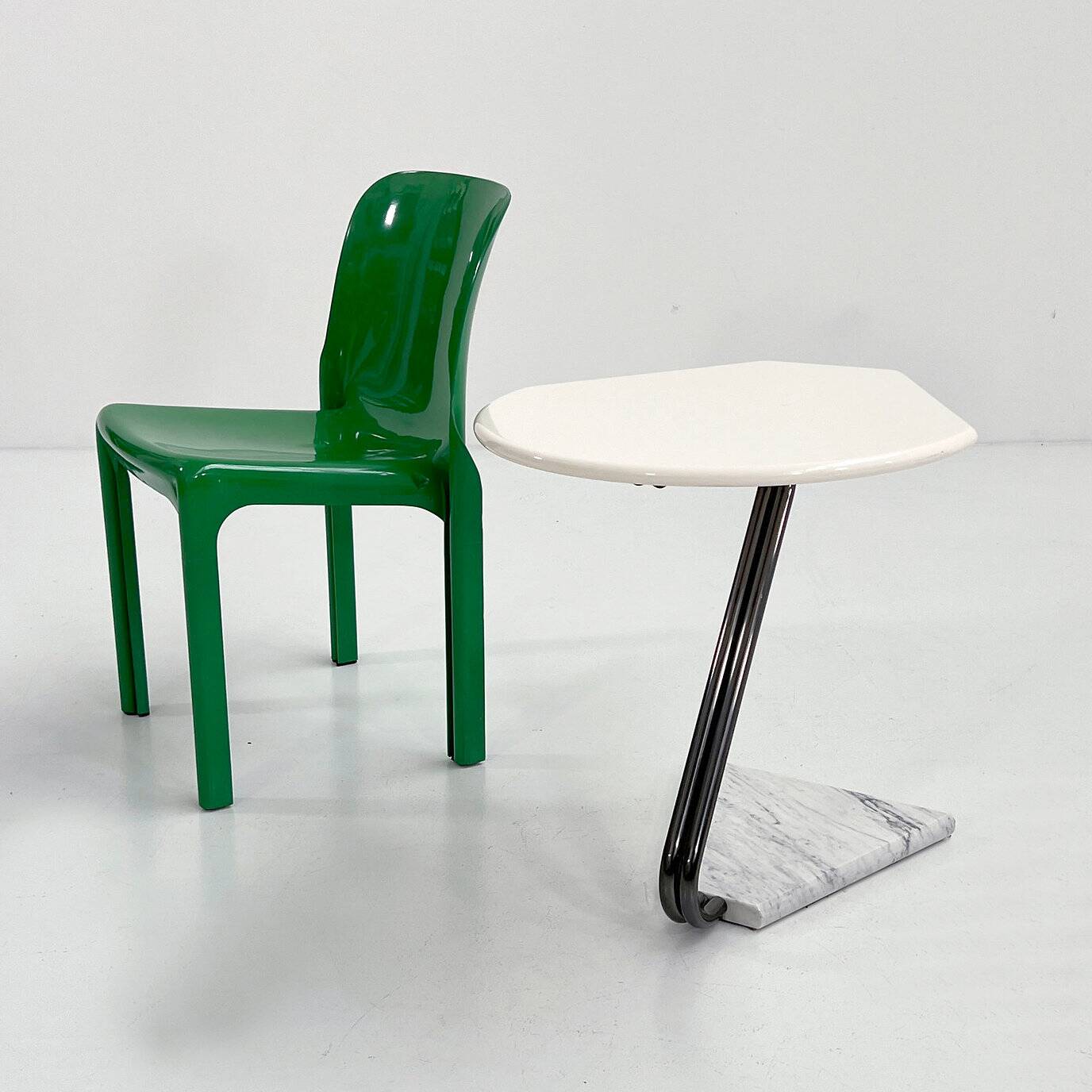 Table d'appoint avec pied en marbre La Palma, 1980