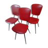 Chaises vintage skaï rouge