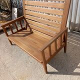 Scandinavian style oak bench in the 60s