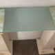 Console vintage en travertin, bois et verre