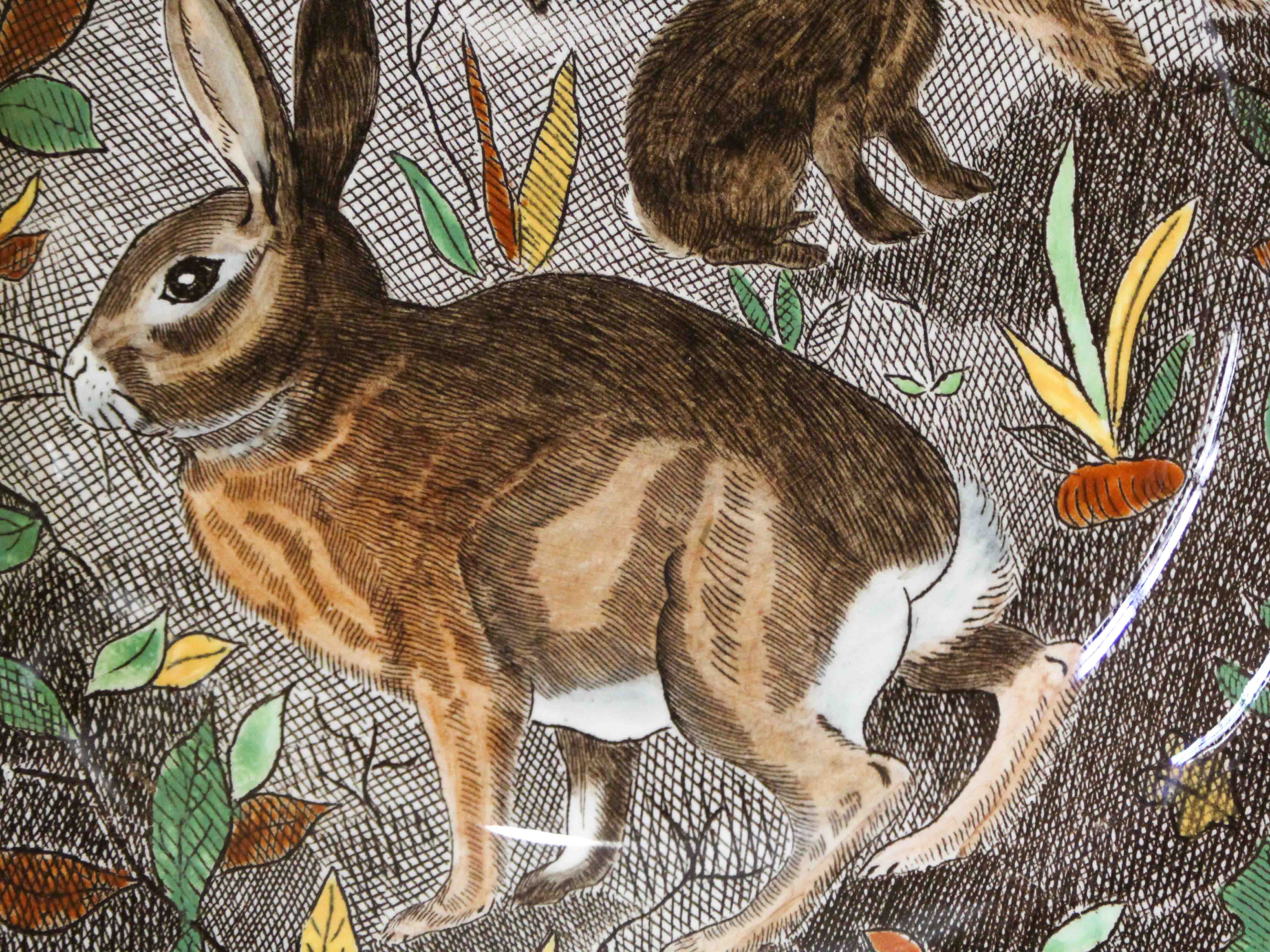 Assiette en faïence à décor de lapins - Modèle Rambouillet Gien