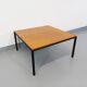 Vintage modernist square coffee table in teak and black metal from the 60s