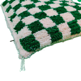 Berber cushion chessboard green Beni Ouarain