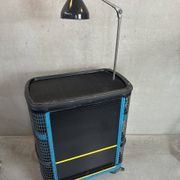 Trolley industriel vintage 'Hazet Assistent' + lampe Rademacher