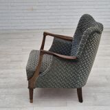 1960s, Danish armchair, original very good condition, furniture velour, beech wood,