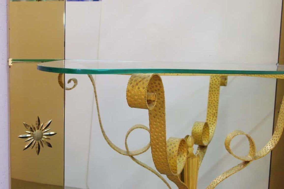 Pier Luigi Colli exceptional engraved and gilded mirror 126x237cm