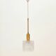 Mid-Century Scandinavian Crystal Glass & Brass Ceiling Light by Fagerlund