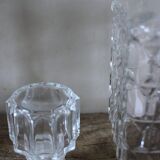 Vintage relief square glass whisky carafe