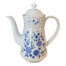 Cafetière théière porcelaine fleurie bleu vintage ancien bavaroise allemande