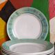 Six plates of vintage Badonviller earthenware with gold frieze