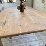 Beech and pine farmhouse table with spindle legs 170 cm