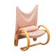 Vintage armchair from the 1970s in wood and fabric, Italy.