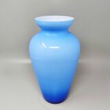 1960s Astonishing Blue Jackated Vase in Murano Glass. Made in Italy