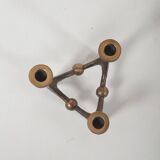 Brutalist candlestick in bronze by Michael Harjes, 1960s