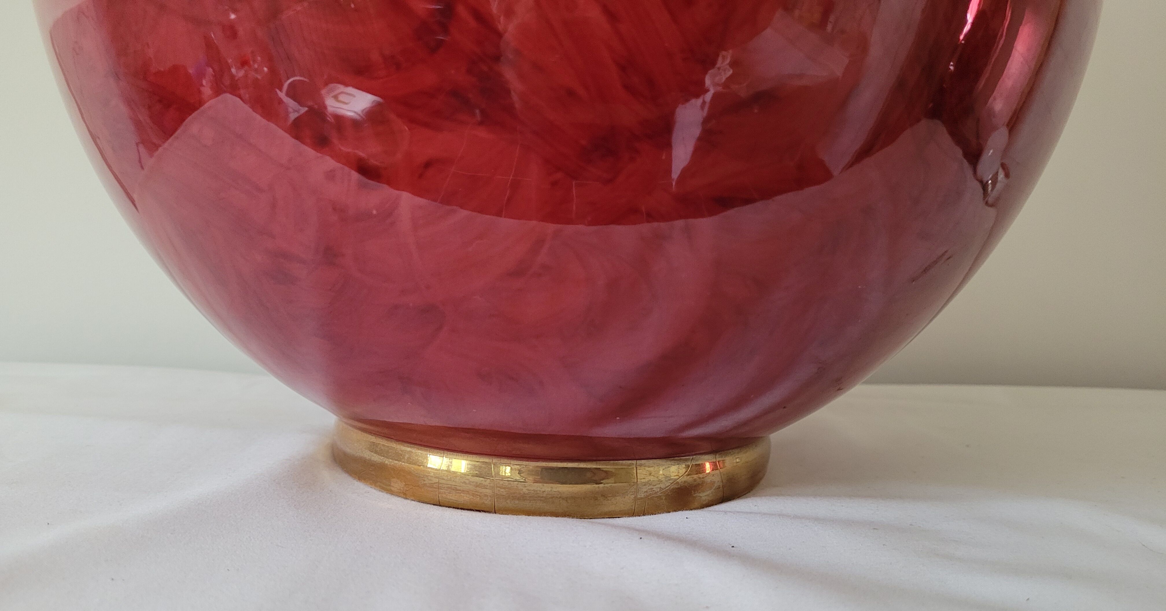 Rondo lamp by Kostka in cracked ceramic