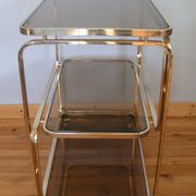 Service on wheels in gold brass and sunglasses - signed