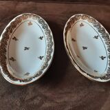 Set of 2 Limoges Porcelain butter dishes.
