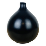 Vintage black ceramic fig vase