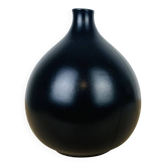 Vintage black ceramic fig vase