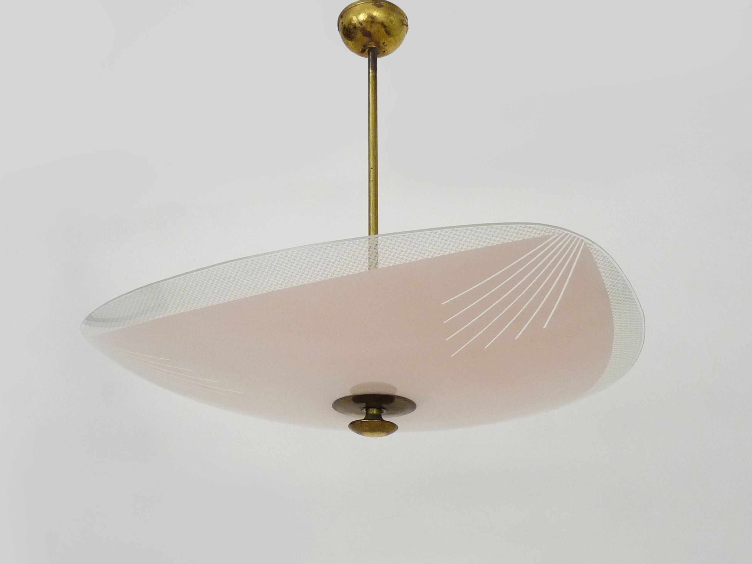 chandelier pale pink painter's palette, modernist suspension year 50