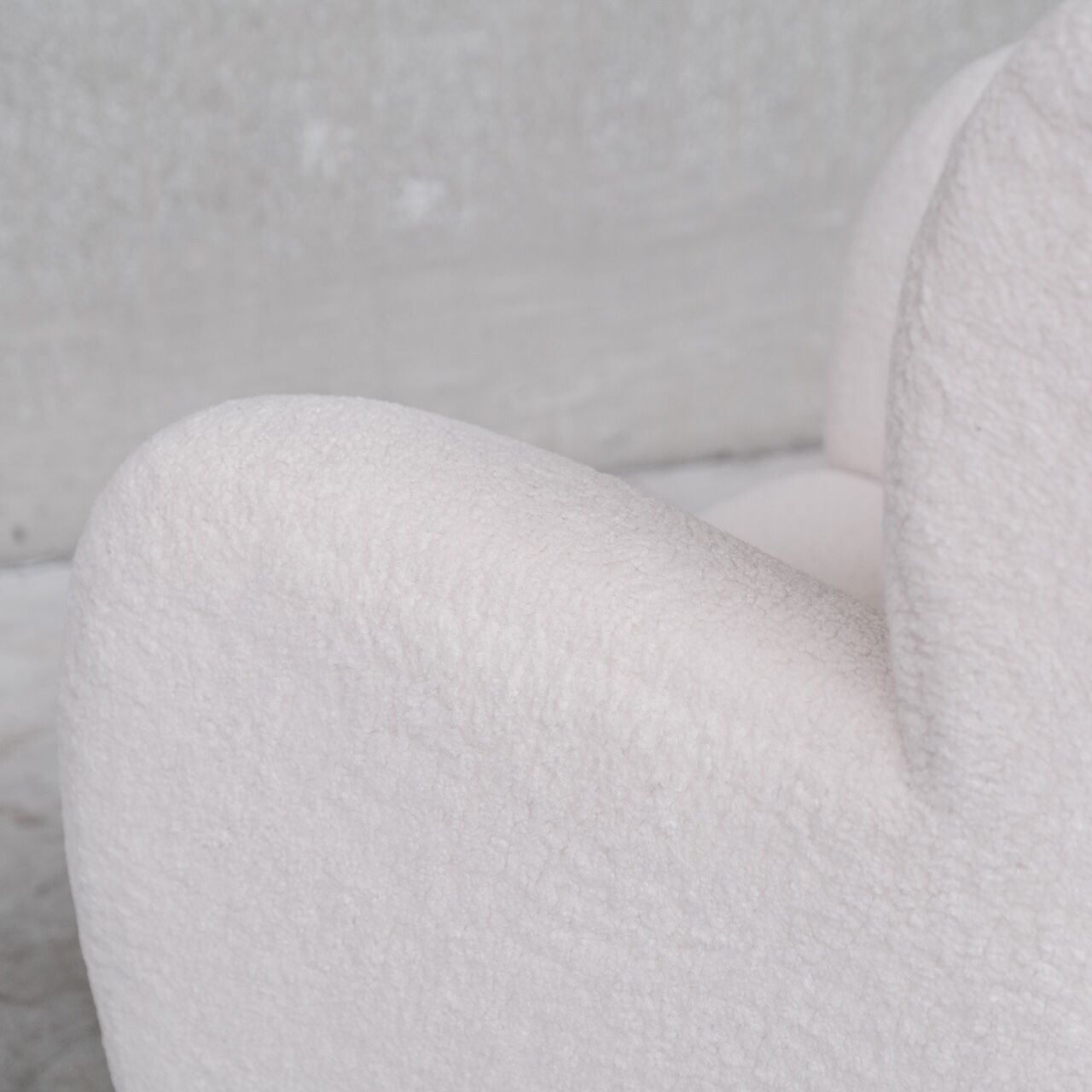 Pair of white boucle danish mid-century armchairs