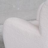 Pair of white boucle danish mid-century armchairs