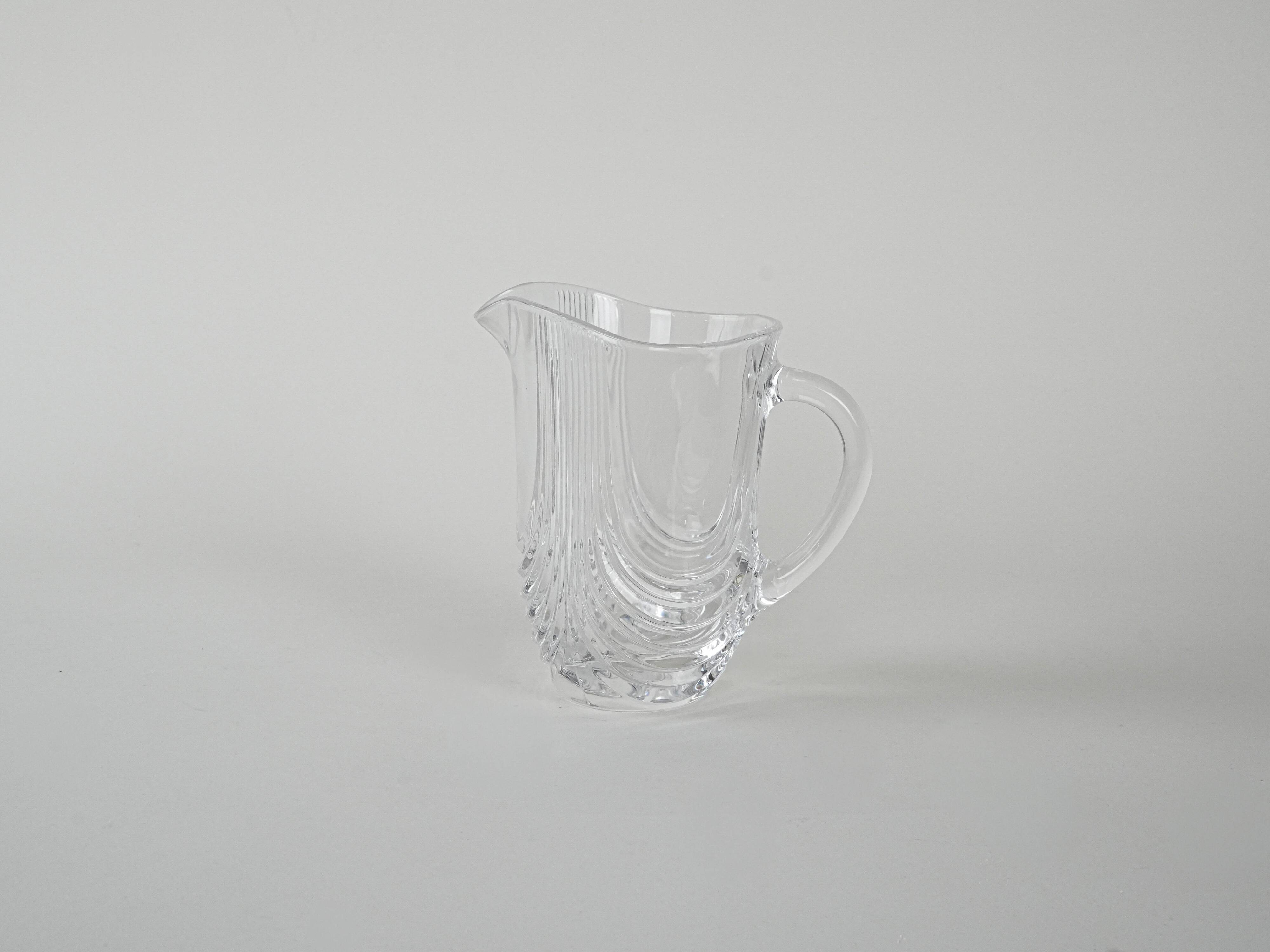Crystal jug, Italian design, 1970s, made in Italy
