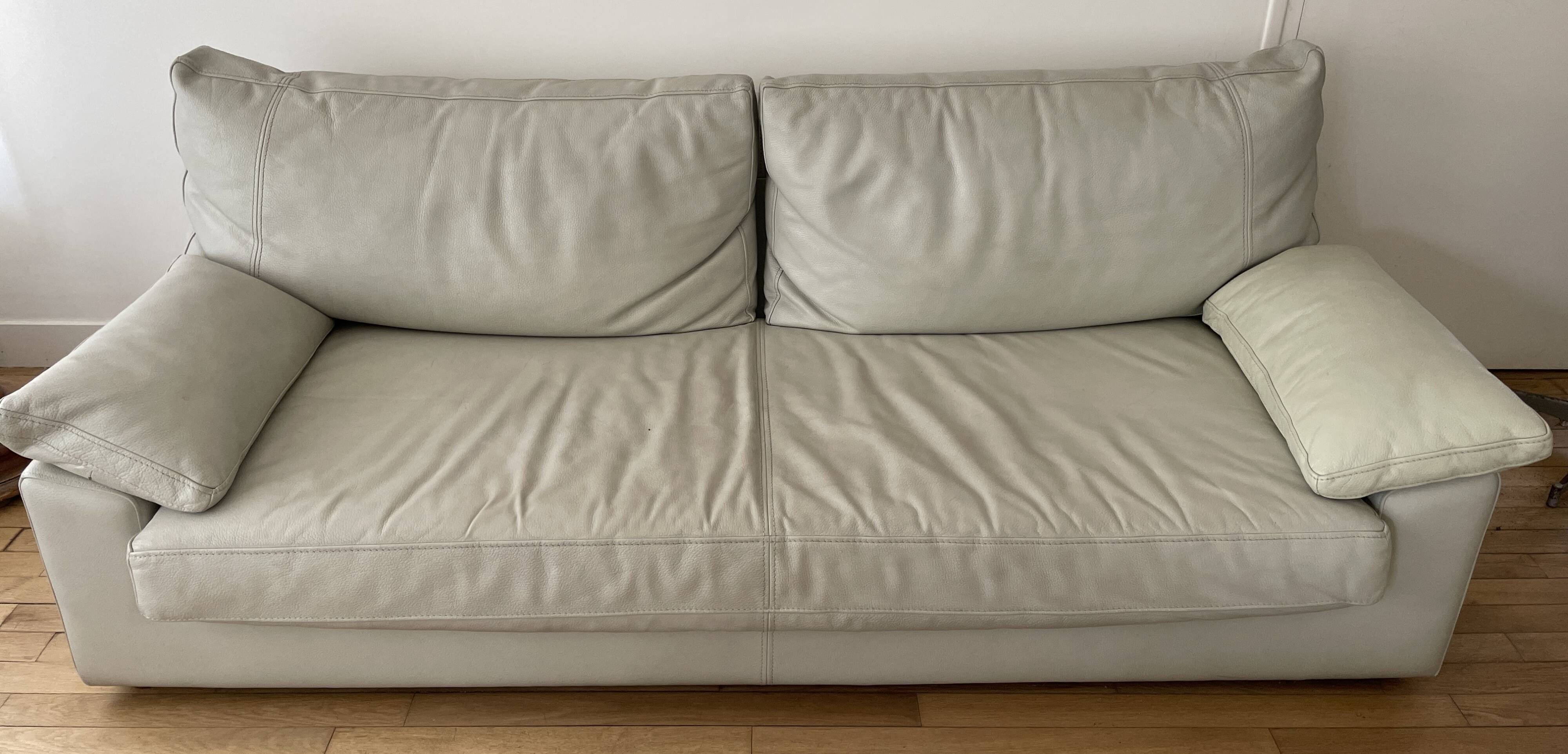 Full living room white leather STEINER Paris 1 sofa