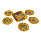 Antique set in Sarreguemines majolica from the 20th century.