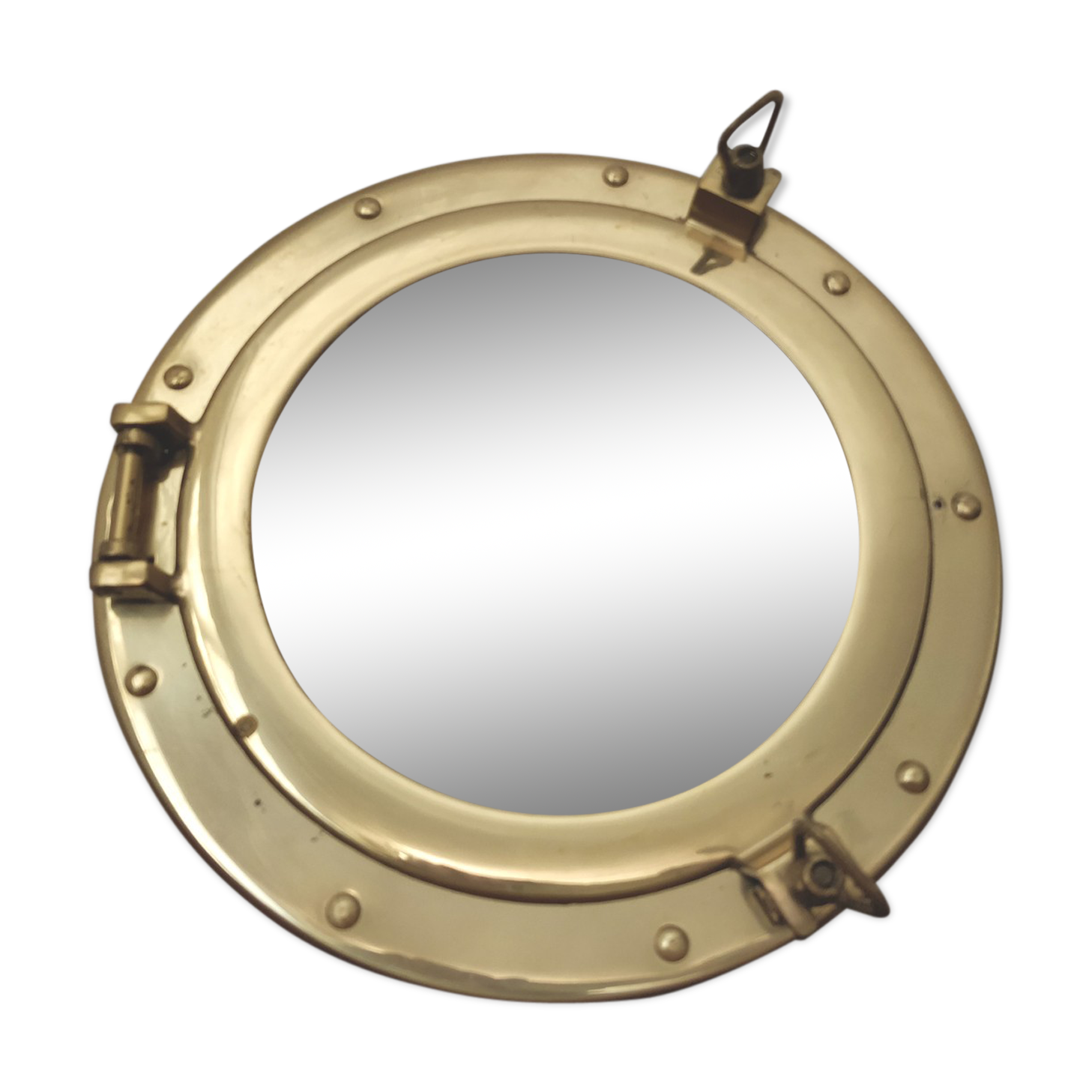 Mirror brass window diameter 30cm
