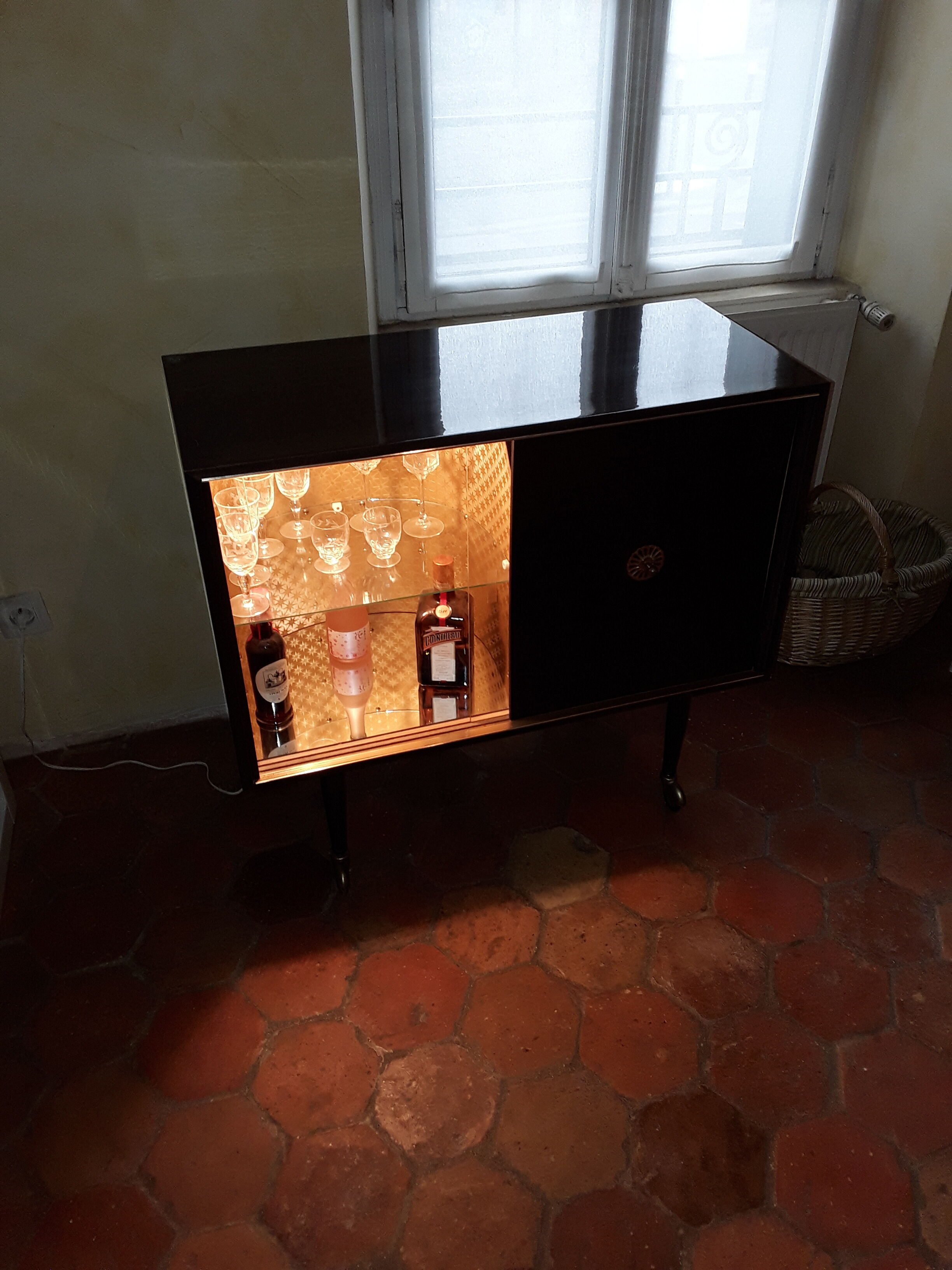 Meuble bar en formica vintage