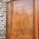 Art Deco wardrobe in flame walnut with central mirror – French elegance