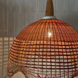 Vintage wicker flower pendant light