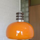 Vintage orange pendant light in mid-century modern style hanging lamp 1970