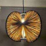 Lampe rustique portugaise en bois noir, années 1960