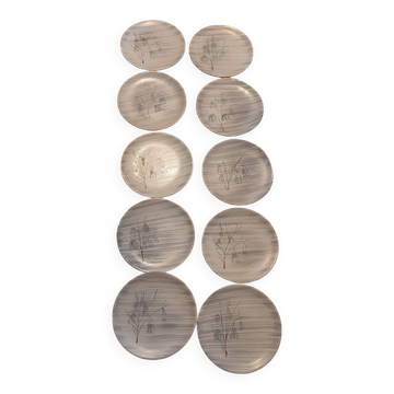 Set of 10 dessert plates