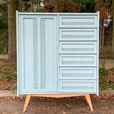 Wardrobe chest of drawers vintage compass feet 1950