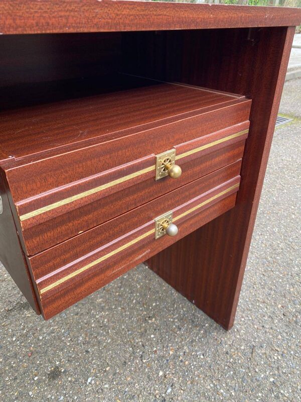Bureau scandinave vintage style Gauthier bateau 1980 en bois
