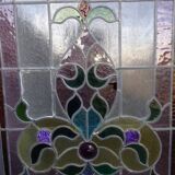 Portes de magasin fin XIXem, devanture de mercerie avec vitraux Art Nouveau